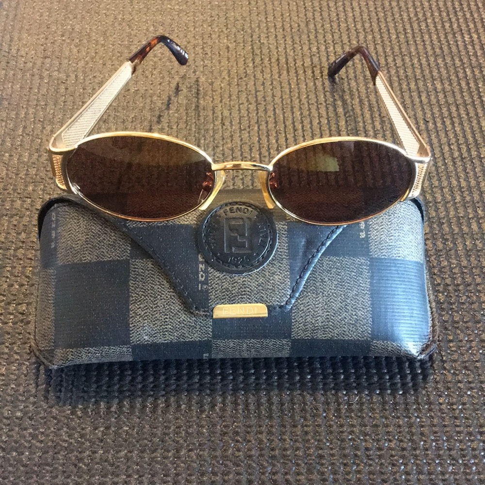 FENDI Vintage gold sunglasses with mesh sides! :)